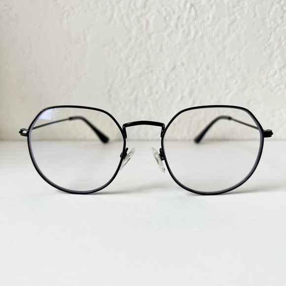 Diff Eyewear James Black Round Blue Light Blocking Glasses New - Picture 5 of 11